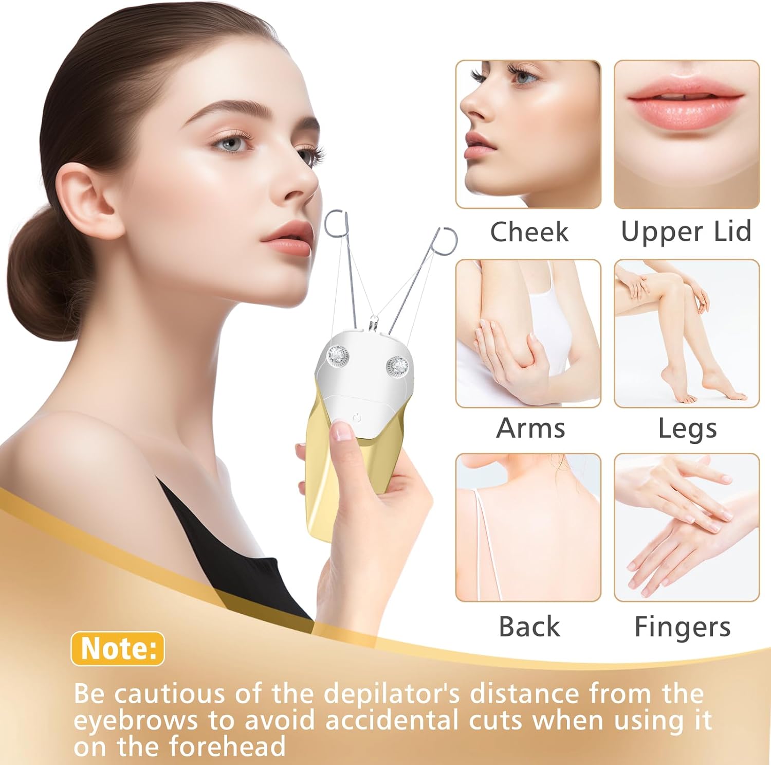 Electric Facial Threading Hair Removal Device for Women – USB Rechargeable Face Epilator for Chin, Lip, Arms & Legs