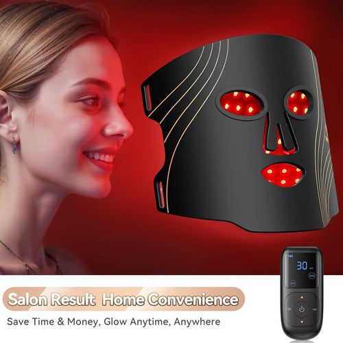 Red Light Therapy Mask for Face – 4-Mode LED Light Therapy with Infrared & Blue Light
