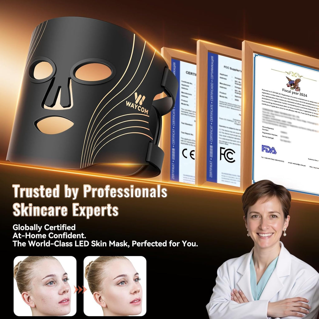 Red Light Therapy Mask for Face – 4-Mode LED Light Therapy with Infrared & Blue Light