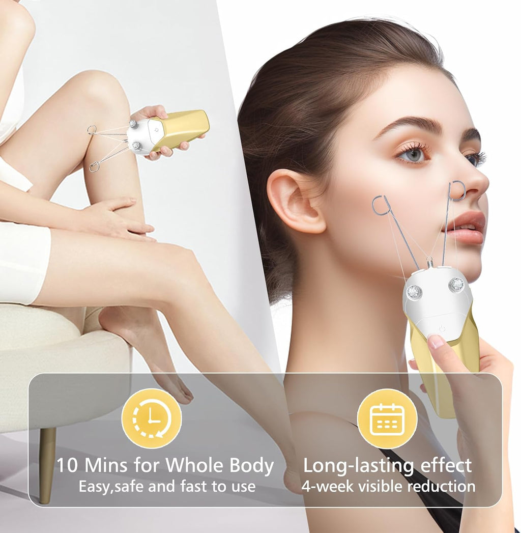 Electric Facial Threading Hair Removal Device for Women – USB Rechargeable Face Epilator for Chin, Lip, Arms & Legs